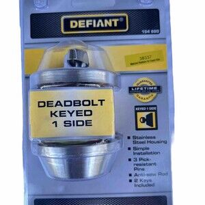 Defiant Keyed Deadbolt Single Cylinder Lock 888 281 Satin Nickel Finish